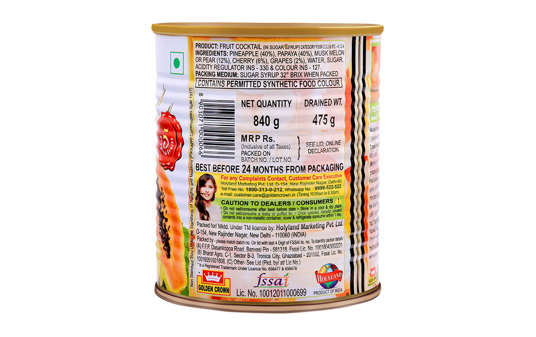 Golden Crown Fruit Cocktail    Tin  840 grams